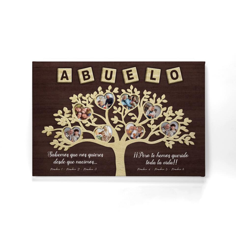 Lienzo Personalizado Para Abuelo | Personalizado Regalo Para Abuelito | Te hemos querido toda la vida!!