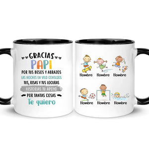 Tasse personnalisée pour papa | Cadeau personnalisé pour le père | Papa Papy Pour tes bisous et tes câlins