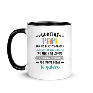 Taza Personalizada Para Papá | Personalizado Regalo Para Padre | Papá Abuelo Por tus besos y abrazos