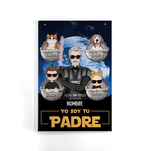 Lienzo Personalizado Para Papá | Personalizado Regalo Para Papi | Yo soy tu padre niño y mascota