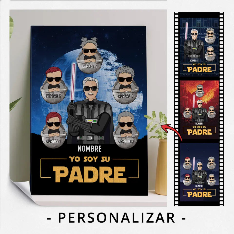 Lienzo Personalizado Para Papá | Personalizado Regalo Para Papi | Yo soy tu padre niño y mascota