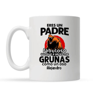 Tasse personnalisée pour papa | Cadeaux personnalisés pour papa | Tu es un père fabuleux, même si parfois tu me grognes comme un ours