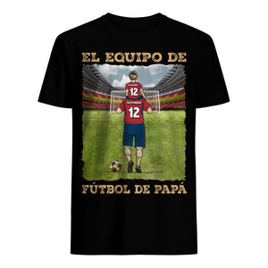 Personnalisez des T-shirts pour papa | Cadeaux personnalisés pour le père | L'équipe de football préférée de papa