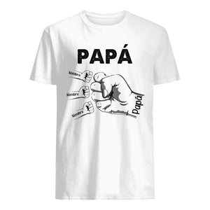 Personnalisez des T-shirts pour papa | Cadeau personnalisé pour le père | Coup de main de papa et d'enfant