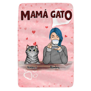 Personalizza coperte in pile per gli amanti dei gatti | Regalo personalizzato per gli amanti dei gatti | Mamma gatta 