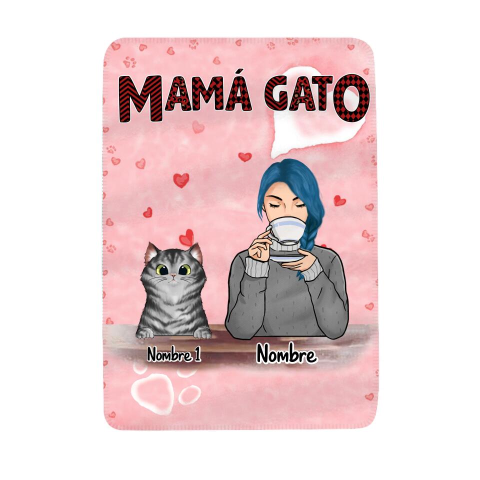 Personalizar Mantas Polar Para Los Amantes De Los Gatos | Personalizado Regalo Para Los Amantes De Los Gatos | Mamá Gato