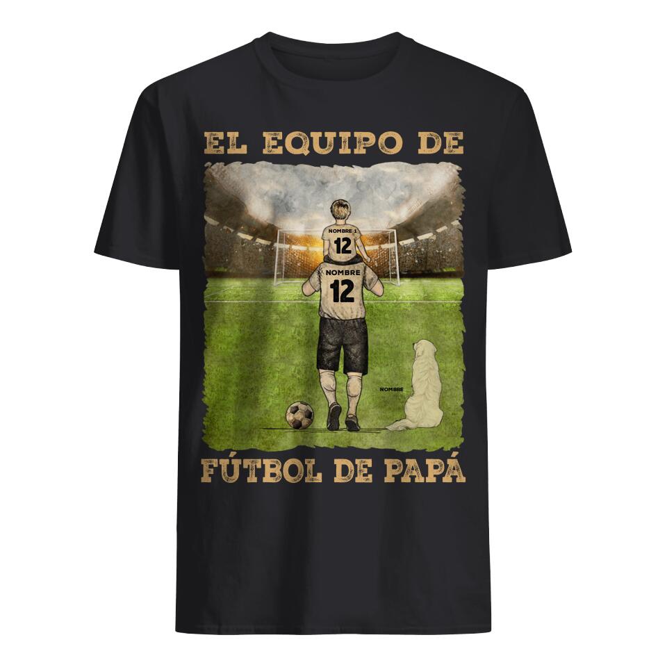 Personnalisez des T-shirts pour papa | Cadeaux personnalisés pour le père | L'équipe de football de Papa et Papa Dog
