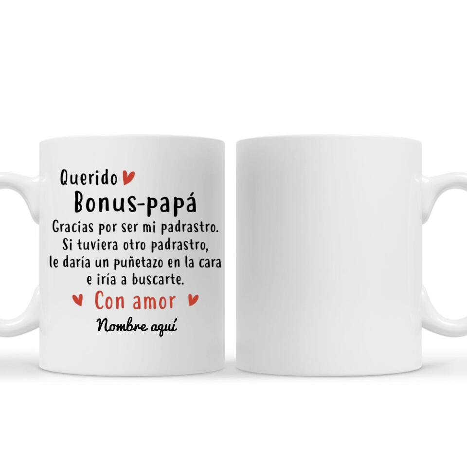 Tasse personnalisée pour bonus-papa | Cadeau personnalisé pour beau-père | Bonus-Papa merci d'être notre beau-père