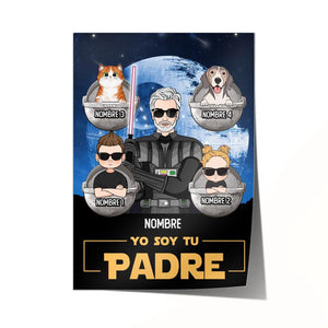 Póster Personalizado Para Papá | Personalizado Regalo Para Papi | Yo soy tu padre niño y mascota