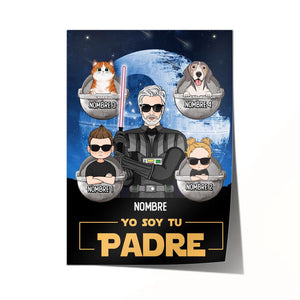 Póster Personalizado Para Papá | Personalizado Regalo Para Papi | Yo soy tu padre niño y mascota