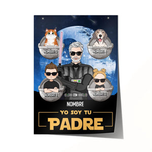 Póster Personalizado Para Papá | Personalizado Regalo Para Papi | Yo soy tu padre niño y mascota