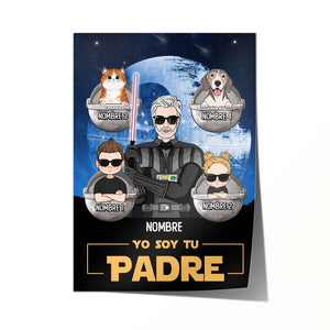 Póster Personalizado Para Papá | Personalizado Regalo Para Papi | Yo soy tu padre niño y mascota