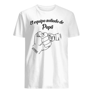 Personnalisez des T-shirts pour papa | Cadeau personnalisé pour le père | Poinçon à main Dad's Dream Team