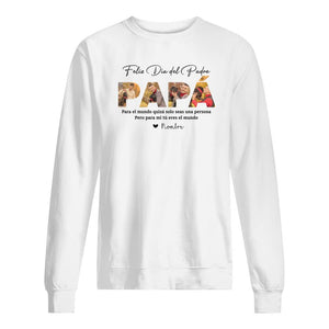 Personnalisez des T-shirts pour papa | Cadeau personnalisé pour papa | Papa pour moi tu es le monde