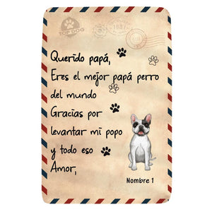 Personalizar Mantas Polar Para Amantes de los perros | Personalizado Regalo Para Amantes de los perros | Eres El Mejor Papá Perro Del Mundo