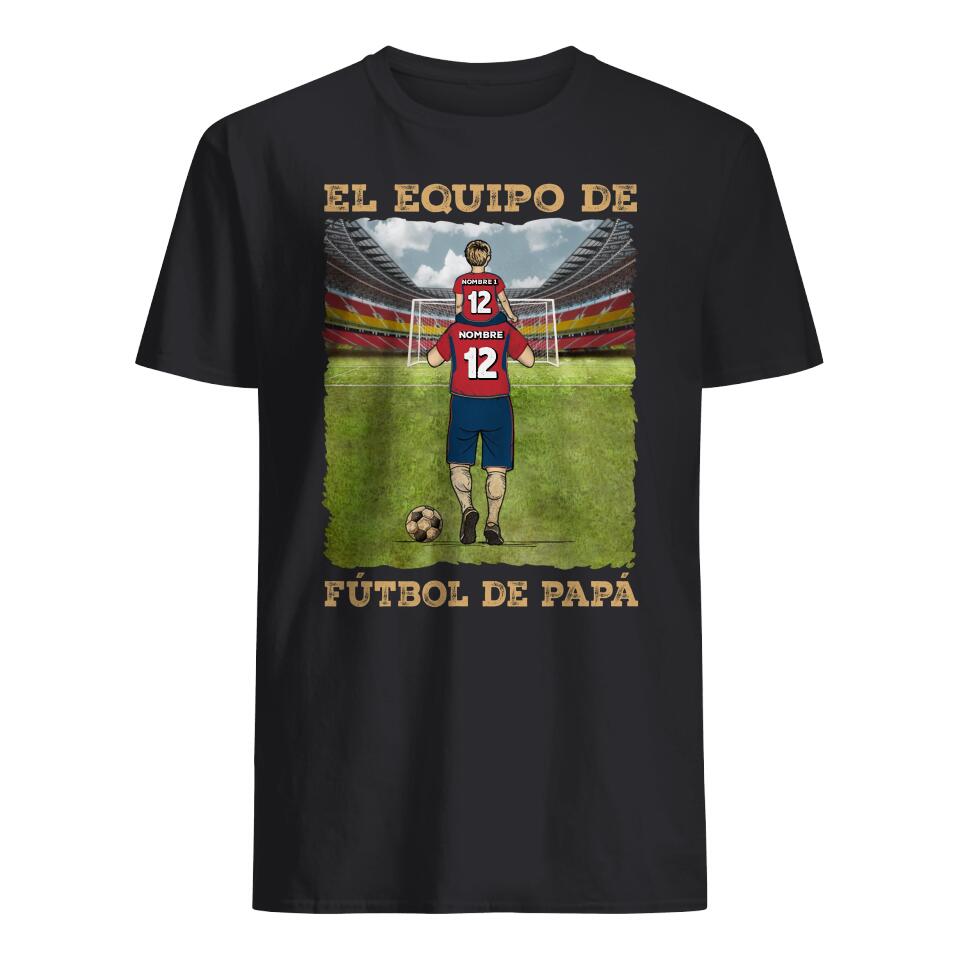 Personalizar Camisetas Para Papá | Personalizado Regalos Para Padre | El Equipo De Fútbol Favorito De Papá 2 lados