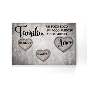 Lienzo Personalizado Para Familia | Personalizado Regalo Para Familia | Familia Un Poco Loco Un Poco Ruidoso Y Con Mucho Amor