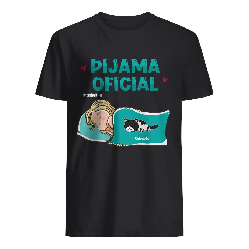 Pijama Oficial | Personalizar Camisetas Para Los Amantes De Los Perros Y Los Gatos | Personalizado Regalo Para Los Amantes De Los Perros Y Los Gatos