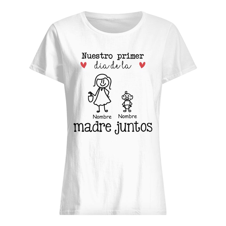 Personalizar Camisetas Para Nueva Mamá | Personalizado Regalo Para Mamás primerizas | Nuestro Primer Día De La Madre Juntos