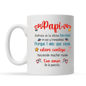 Tasse personnalisée pour papa | Cadeaux personnalisés pour papa | Papa, profite de ton dernier Noël