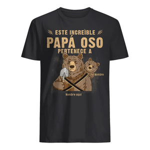Personalizza magliette per papà | Regali personalizzati per papà | Questo fantastico papà orso appartiene