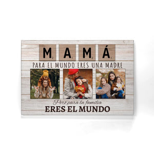 Lienzo Personalizado Para Mamá | Personalizado Regalo Para Mamá | para la familia eres el mundo