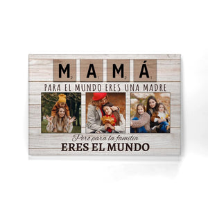 Lienzo Personalizado Para Mamá | Personalizado Regalo Para Mamá | para la familia eres el mundo