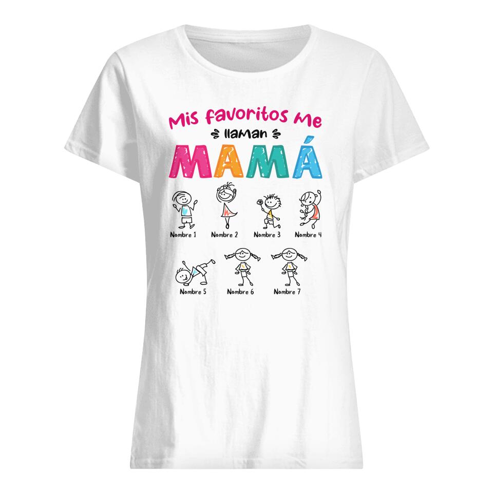 Personalizar Camisetas Para Mamá | Personalizado Regalo Para Madre | Mis favoritos me llaman Abuela y Mamá