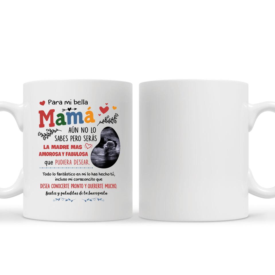 Taza Personalizada Para Futura Mamá | Personalizado Regalo Para Futura Mamá | Besitos y pataditas de tu barriguita