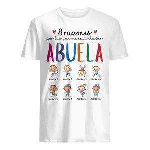 Personalizar Camisetas Para Abuela | Personalizado Regalo Para Abuela | 8 razones por las que me encanta ser abuela