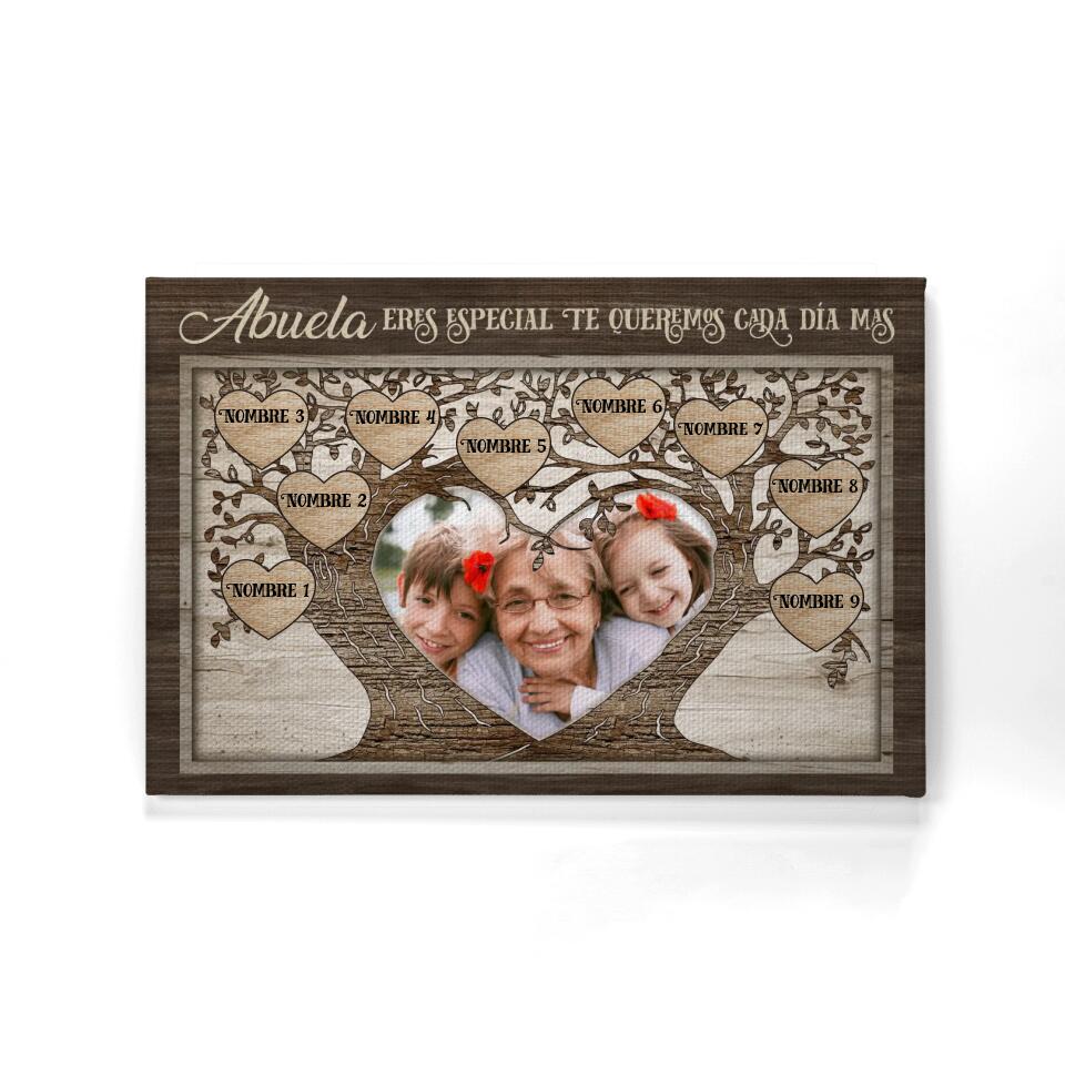 Lienzo Personalizado Para Abuela | Personalizado Regalo Para Abuela | Abuela eres especial Te quiero cada día mas