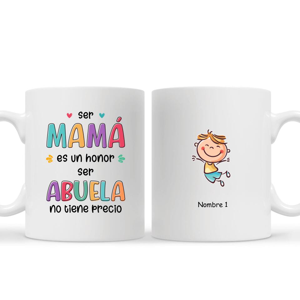 Tasse personnalisée pour grand-mère | Cadeau personnalisé pour grand-mère | Être maman est un honneur, être grand-mère n'a pas de prix.