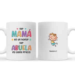 Tasse personnalisée pour grand-mère | Cadeau personnalisé pour grand-mère | Être maman est un honneur, être grand-mère n'a pas de prix.