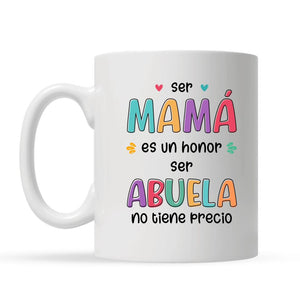 Tasse personnalisée pour grand-mère | Cadeau personnalisé pour grand-mère | Être maman est un honneur, être grand-mère n'a pas de prix.