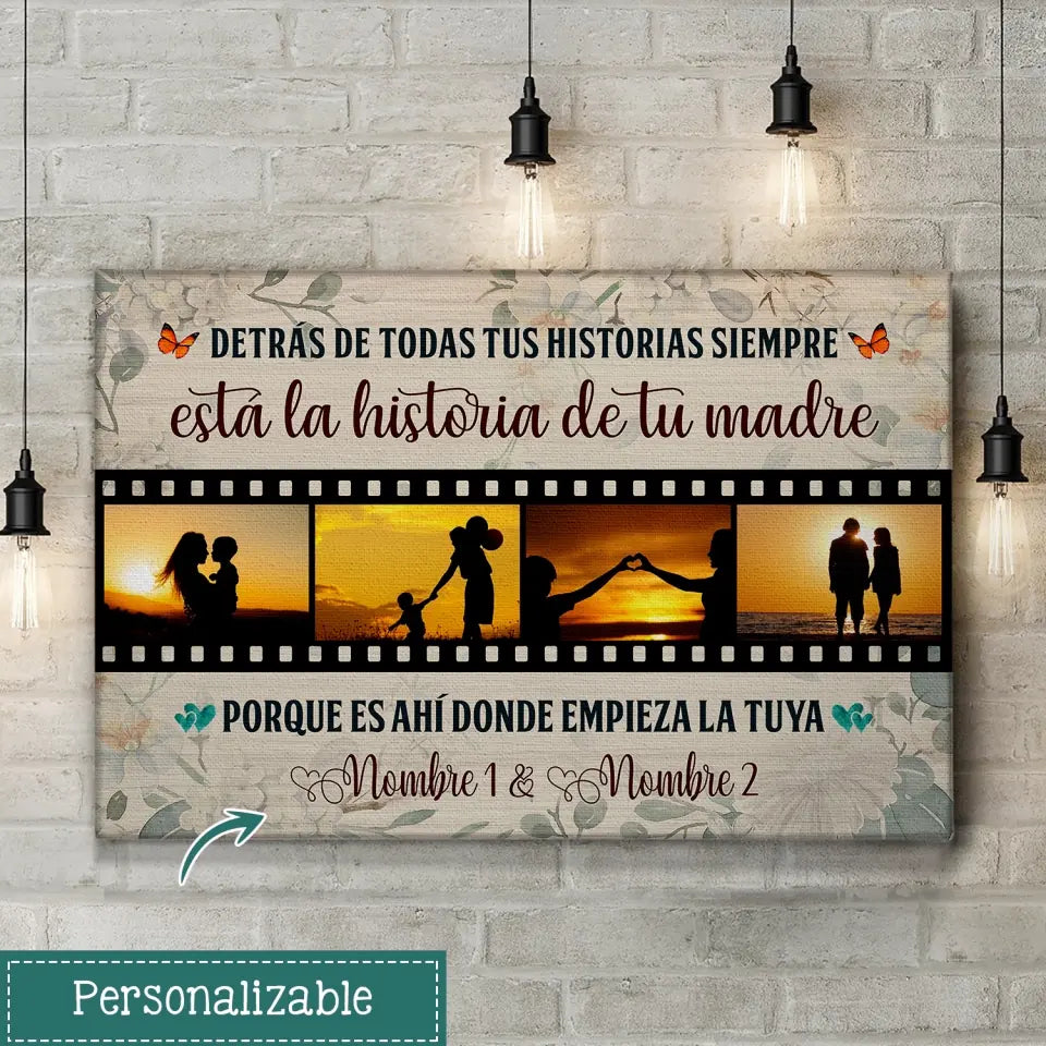Lienzo Personalizado Para Mamá | Personalizado Regalo Para Madre | Está La Historia De Tu Madre