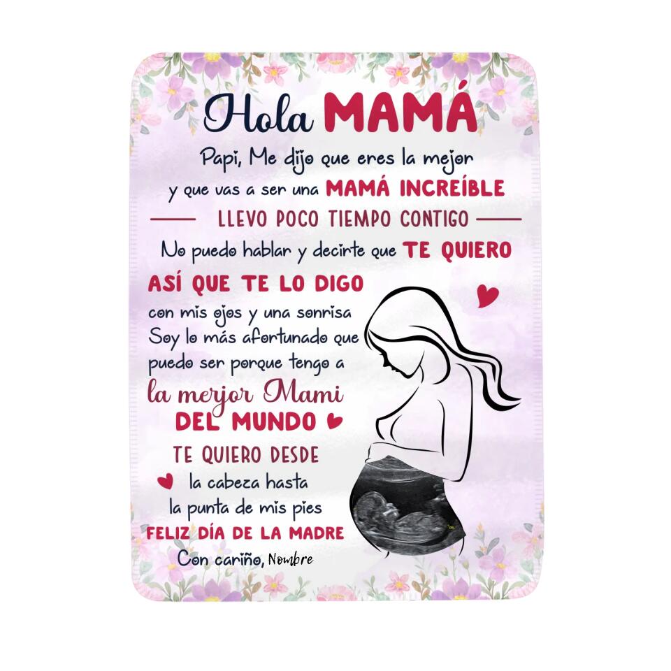 Personalizar Mantas Polar Para futura mamá | Personalizado Regalo Para embarazadas | Te quiero desde la cabeza hasta la punta de mis pies Feliz día de la Madre
