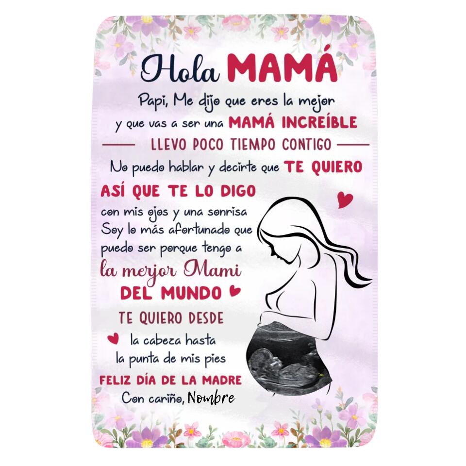 Personalizar Mantas Polar Para futura mamá | Personalizado Regalo Para embarazadas | Te quiero desde la cabeza hasta la punta de mis pies Feliz día de la Madre