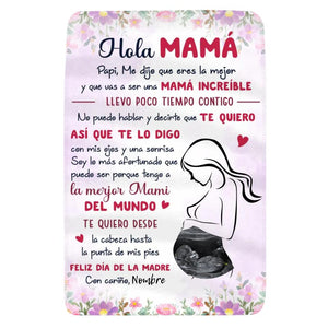 Personalizar Mantas Polar Para futura mamá | Personalizado Regalo Para embarazadas | Te quiero desde la cabeza hasta la punta de mis pies Feliz día de la Madre