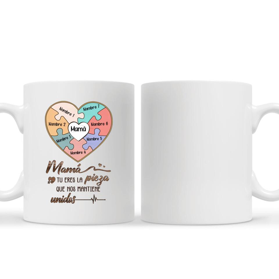 Tazza personalizzata per la mamma | Regalo personalizzato per la mamma | Mamma, tu sei l'elemento che ci tiene uniti.