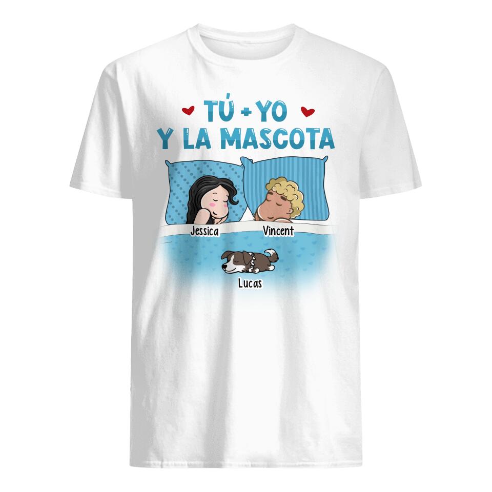 Personalizza magliette per coppie | Regalo personalizzato per coppia | Tu + io e l'animale domestico