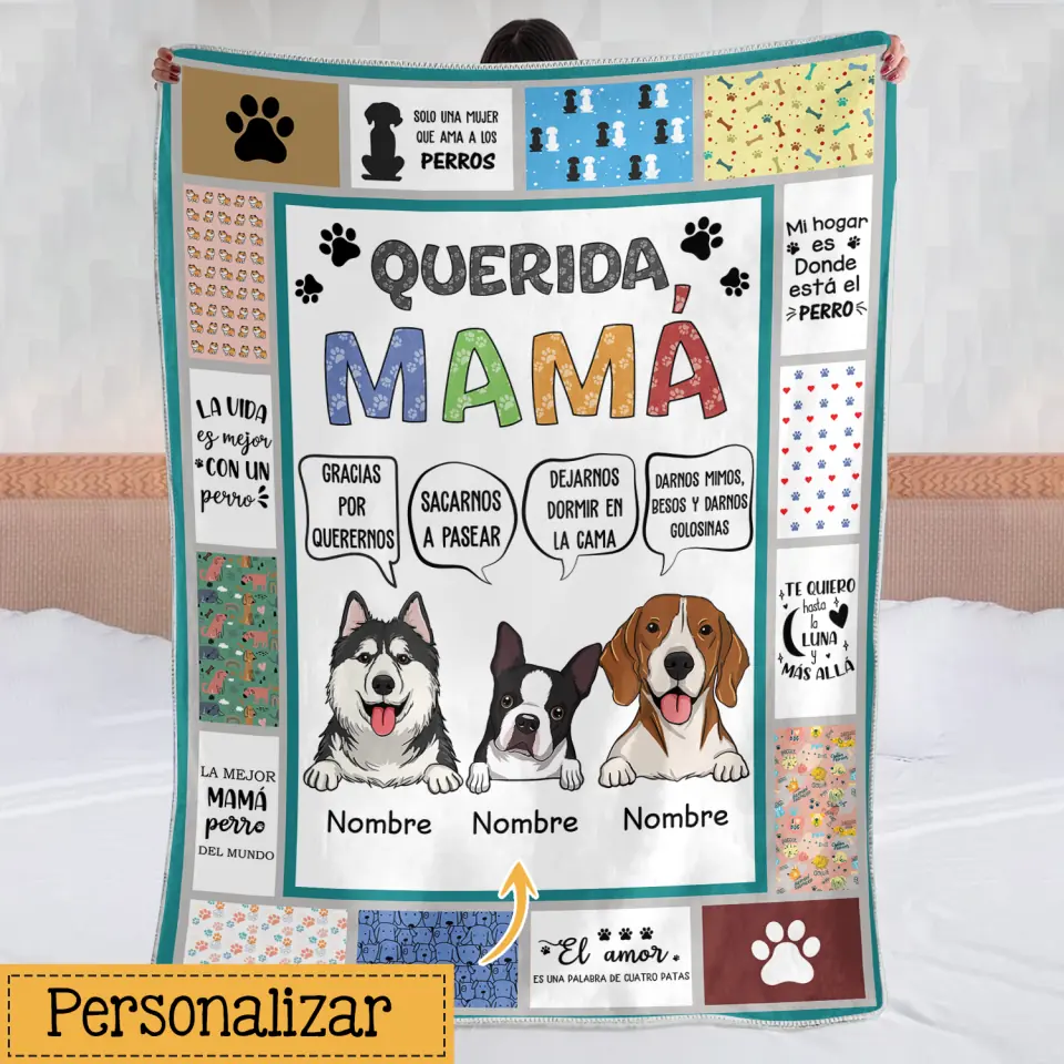 Personalizza le coperte in pile per le mamme dei cani | Regalo personalizzato per gli amanti dei cani | La migliore mamma cane del mondo