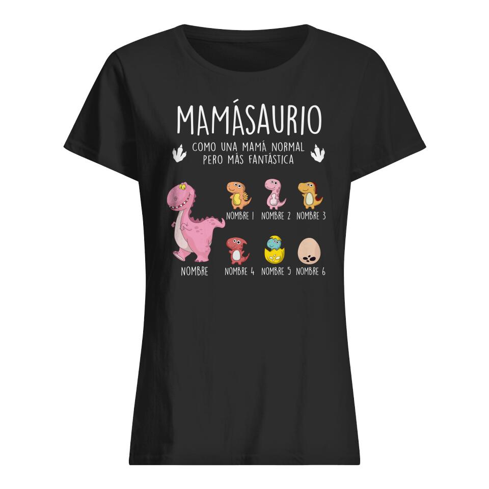 Personnalisez des T-shirts pour maman | Cadeau personnalisé pour maman | Mamasaurus ressemble à une maman normale mais en plus fantastique