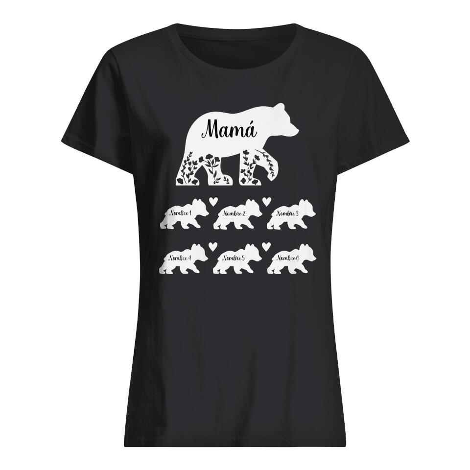 Personnalisez des T-shirts pour maman | Cadeau personnalisé pour la mère | maman ours