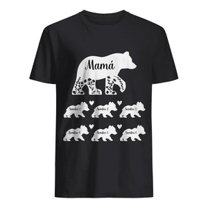 Personnalisez des T-shirts pour maman | Cadeau personnalisé pour la mère | maman ours