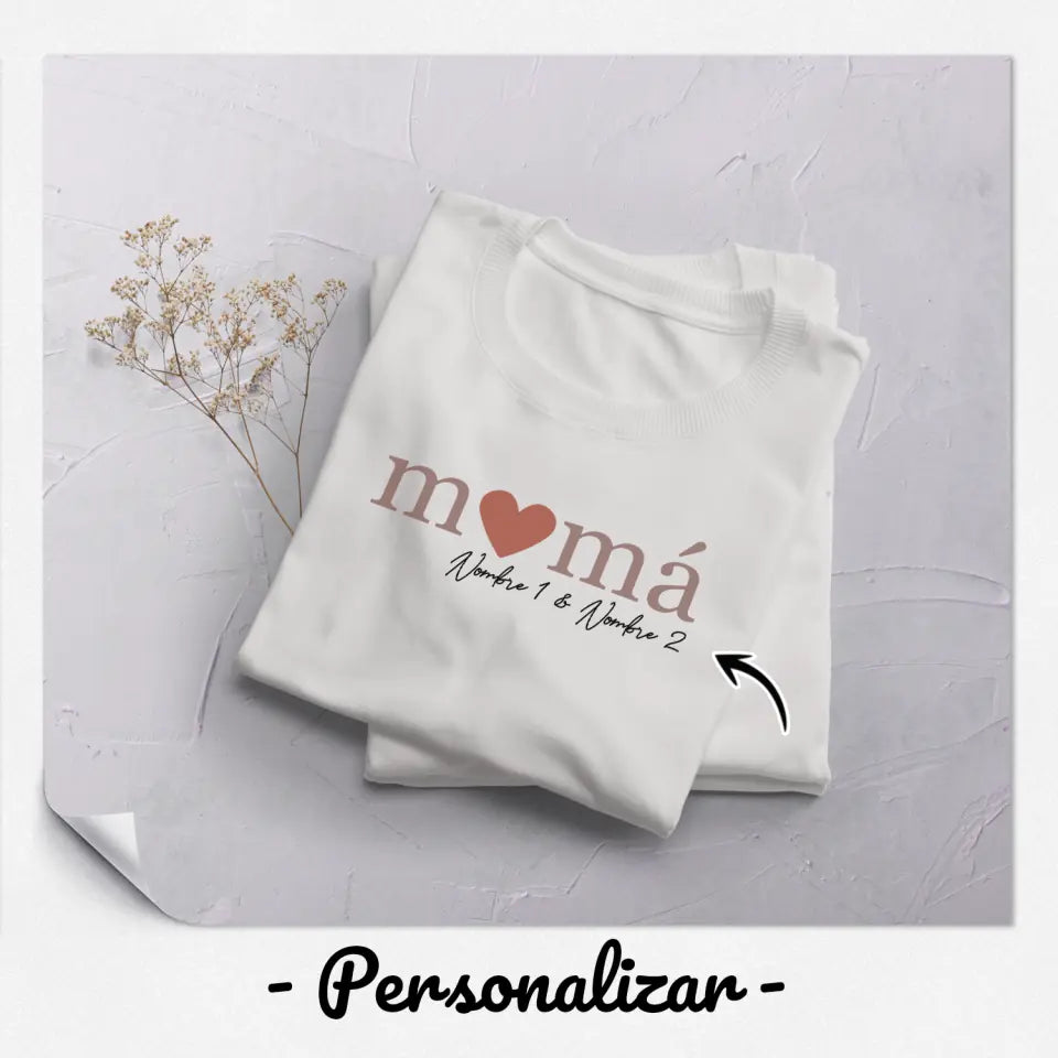 Personnalisez des T-shirts pour maman | Cadeau personnalisé pour la mère | Maman grand-mère coeur