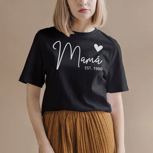 Personnalisez des T-shirts pour maman | Cadeau personnalisé pour la mère | Maman Grand-mère Mamie