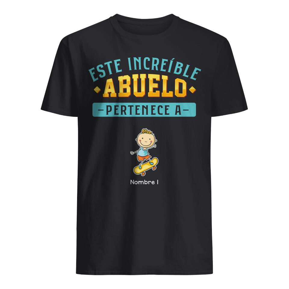 Personnalisez les T-shirts pour grand-père | Cadeau personnalisé pour grand-père | Cet incroyable grand-père appartient à