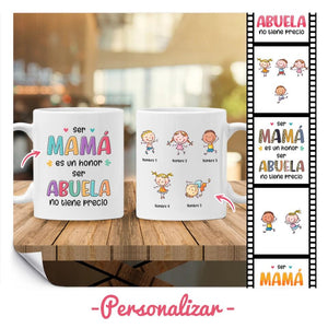 Tasse personnalisée pour grand-mère | Cadeau personnalisé pour grand-mère | Être maman est un honneur, être grand-mère n'a pas de prix.