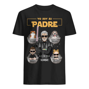 Personnalisez des T-shirts pour papa | Cadeau personnalisé pour papa | Je suis ton père, ton enfant et ton animal de compagnie.