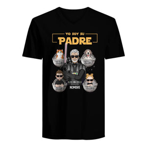 Personnalisez des T-shirts pour papa | Cadeau personnalisé pour papa | Je suis ton père, ton enfant et ton animal de compagnie.